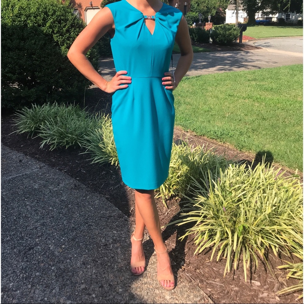 Calvin Klein Turquoise Business Dress